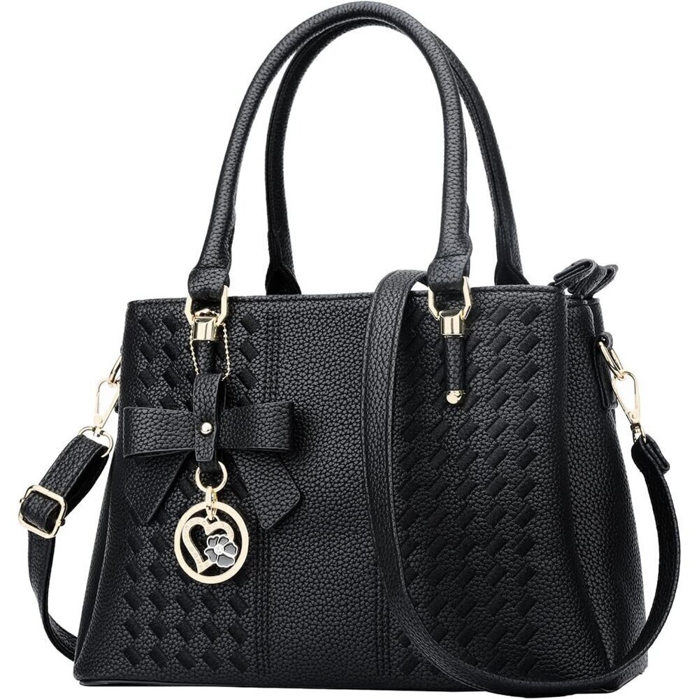 Women Satchel Bags Handle Shoulder Handbags and Purses Pockets Zipper Leather Cr